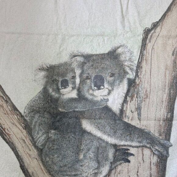 Koala Hug Mom Baby Beach Towel 27"X47.5" Ke-Tex 100% Cotton Kel Tex Made Brazil - Picture 2 of 5